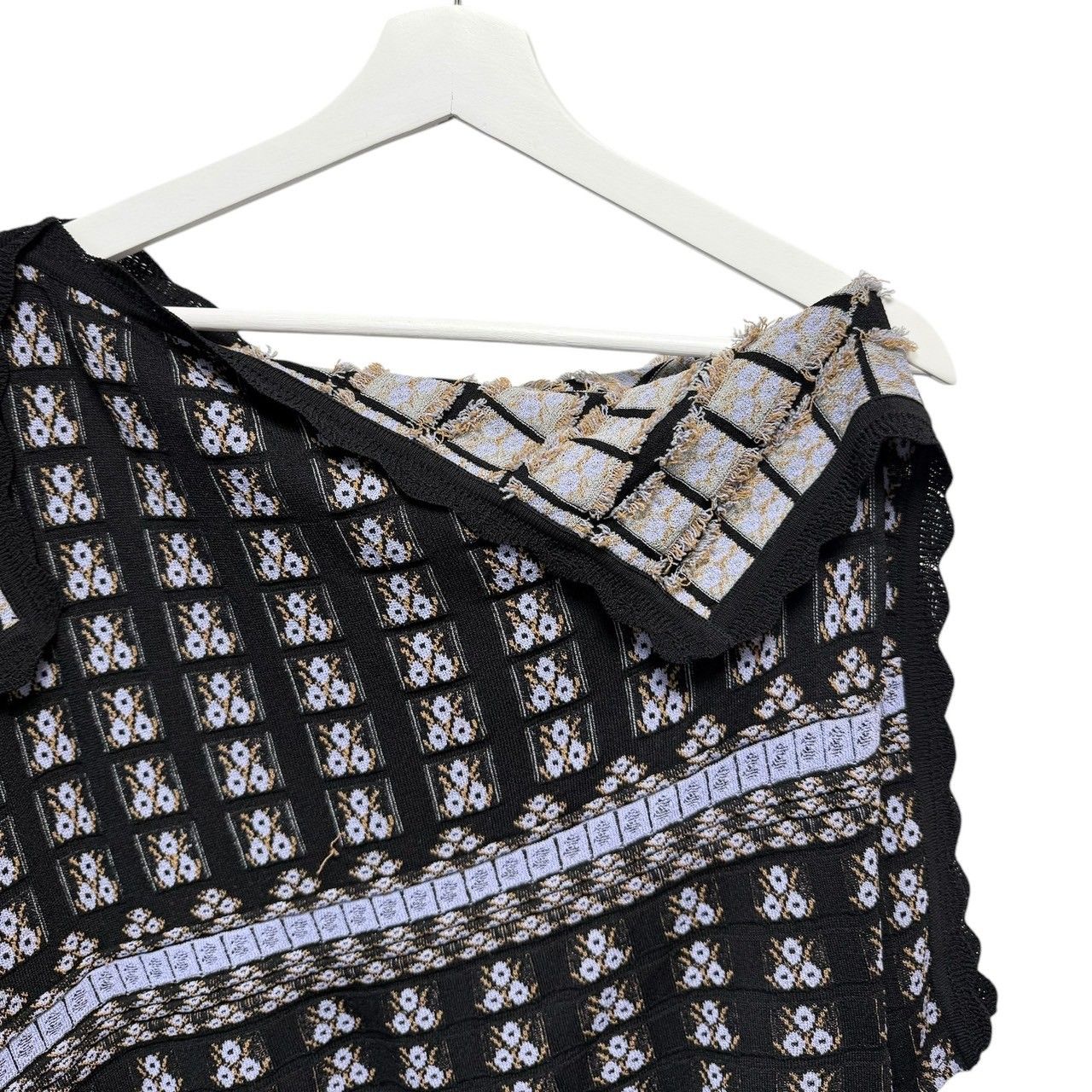Kurogouchi マメクロゴウチ 19SS Jacquard Knit Top アシンメトリージャガードニット 【透かし】 MM19SS-KN066 14200
