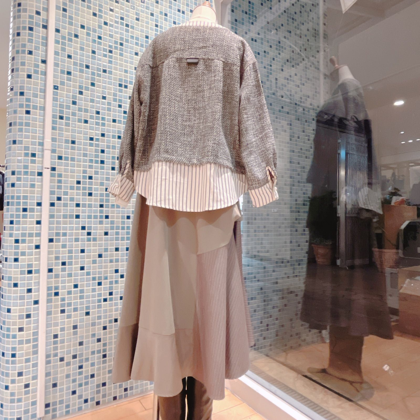 デニム×ツイード