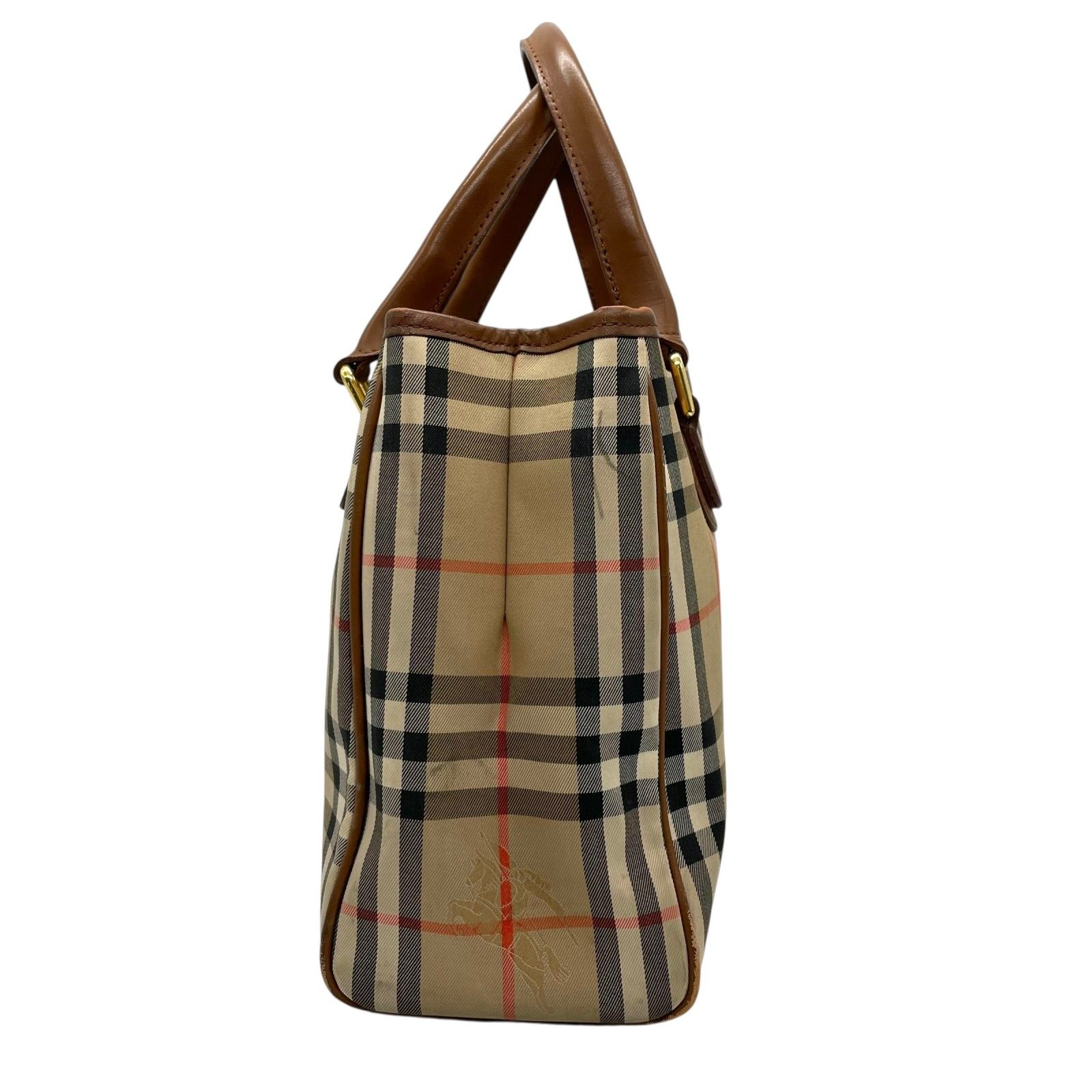 美品 BURBERRY バーバリー ノバチェック ハンドバッグ シャドー