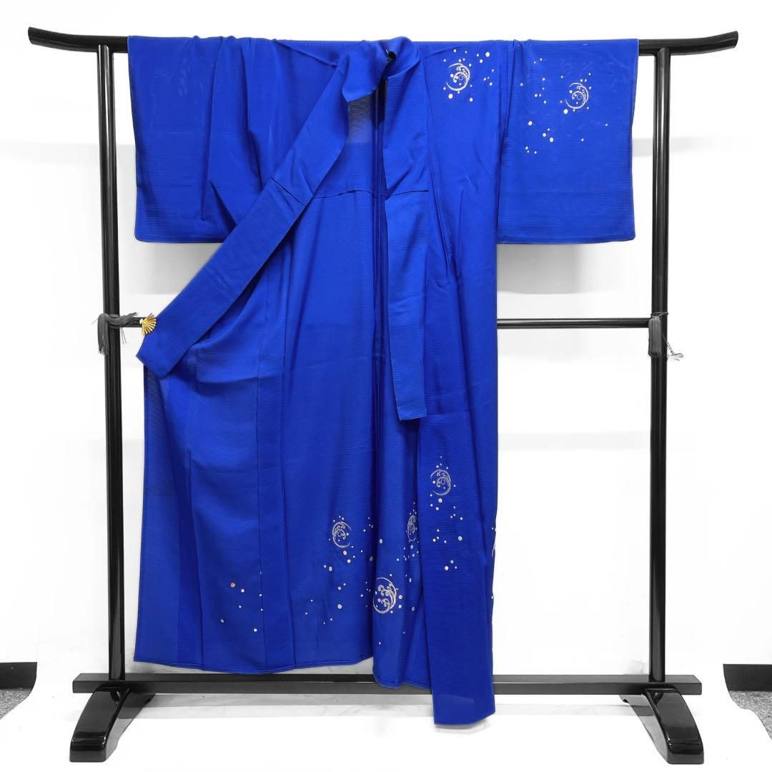 アンティーク 付け下げ 夏用 絽 刺繍 波 ドット 紋無し 着物 045a d 