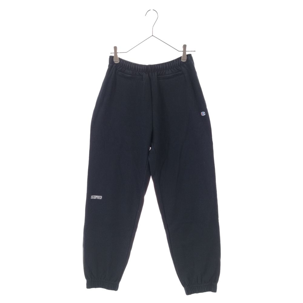 VETEMENTS (ヴェトモン) 17SS×Champion Logo Sweat Pants チャンピオン ロゴ スウェットパンツ ブラック  MSS17CH19 - メルカリ