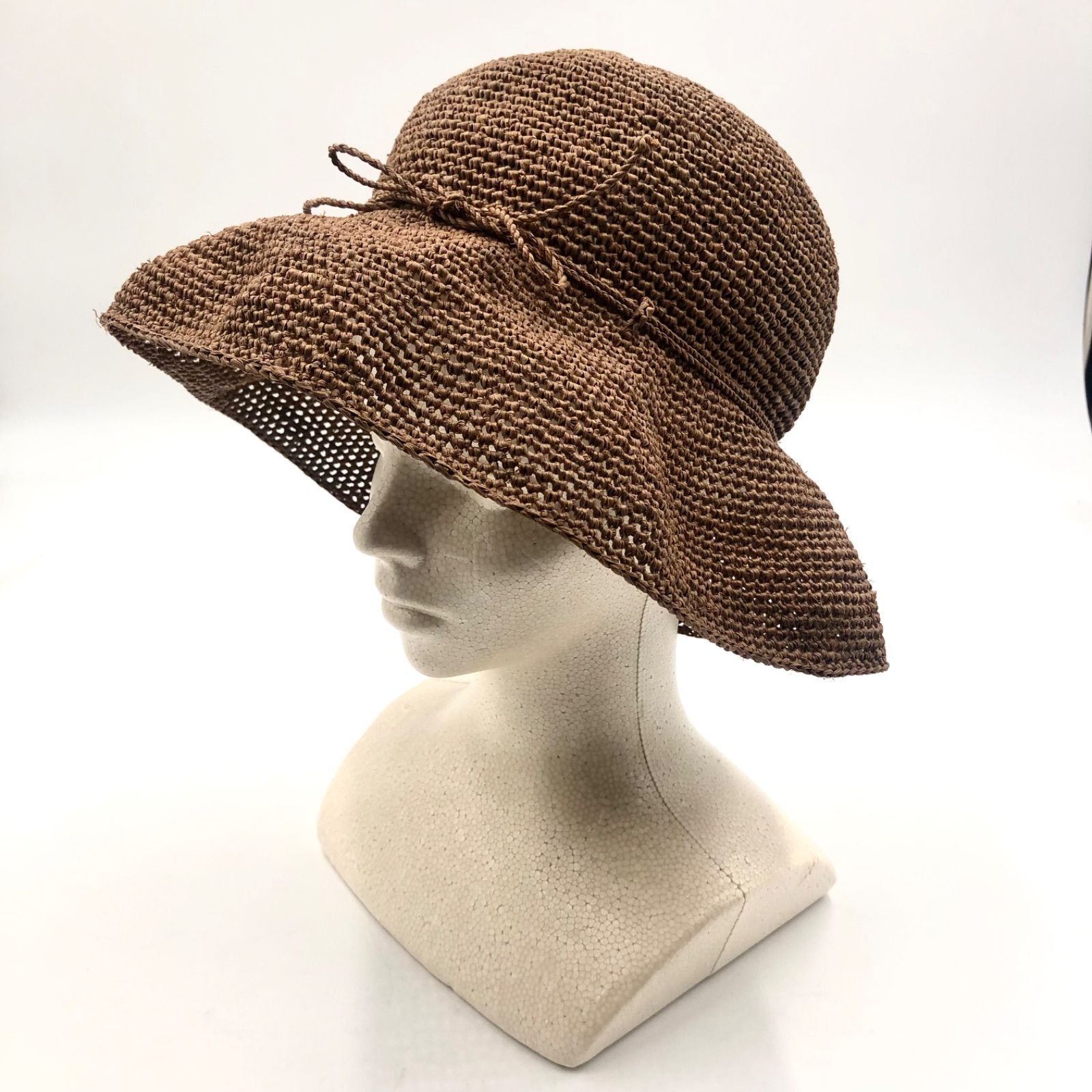 ■美品■定価37,400円■HELEN KAMINSKI ヘレンカミンスキー Provence10 プロバンス10 ラフィアハット　マダガスカル製　頭囲55cm プリム幅10cm ブラウン　レディース