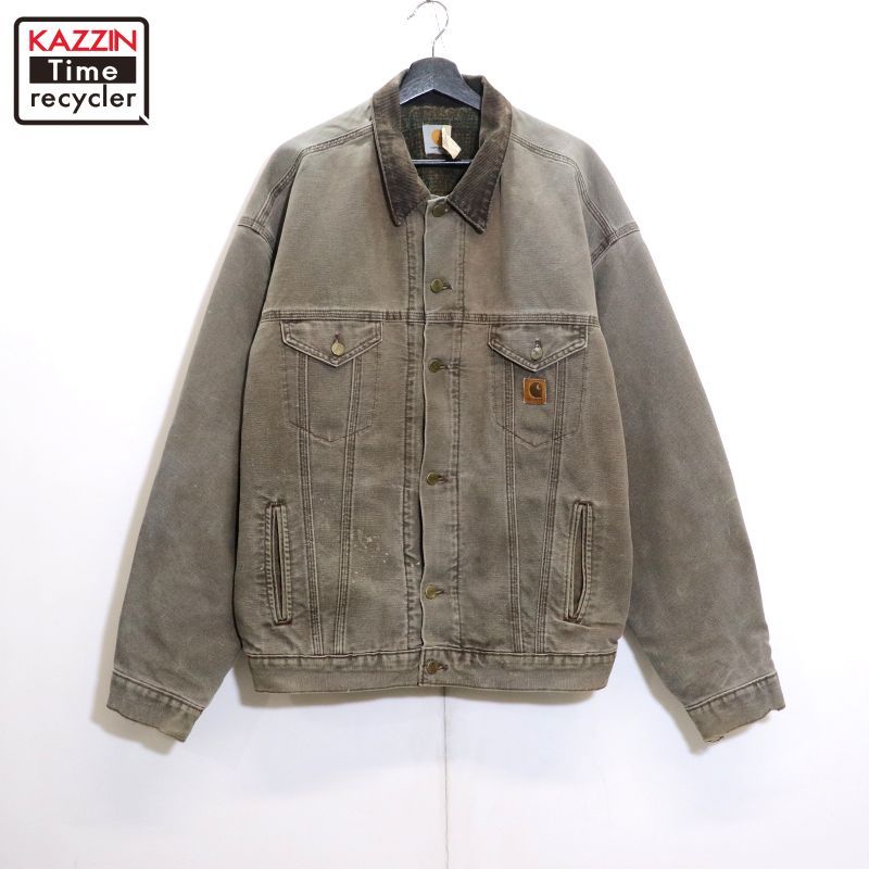 90s Carhartt 裏地ブランケット トラッカータイプ ダック ジャケット メンズ 表記XLサイズ
