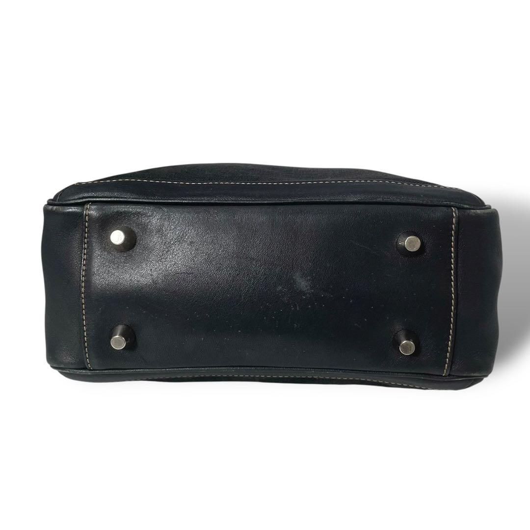 良品 5023 COACH コーチ トートバッグ キャンバス レザー ブラック 