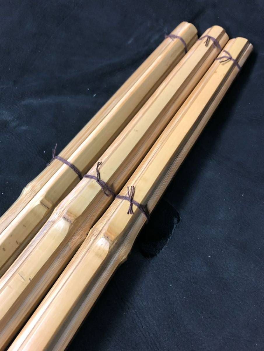 珍】新品 剣道 竹刀 京都嵐山材 熟成竹 火抜き加工 柄27mm 3本