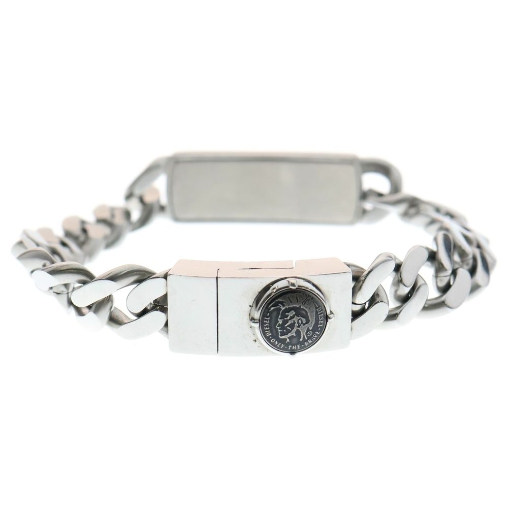 DIESEL (ディーゼル) LOGO IDプレートブレスレット シルバー
