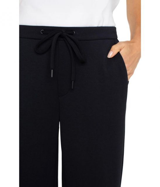 リヴァプール ロサンゼルス レディース カジュアルパンツ ボトムス Pull On Mid Rise Tie Waist Wide Leg Crop Textured Stretch Woven 送料無料 リヴァプール ロサンゼルス レディース カジュアルパンツ