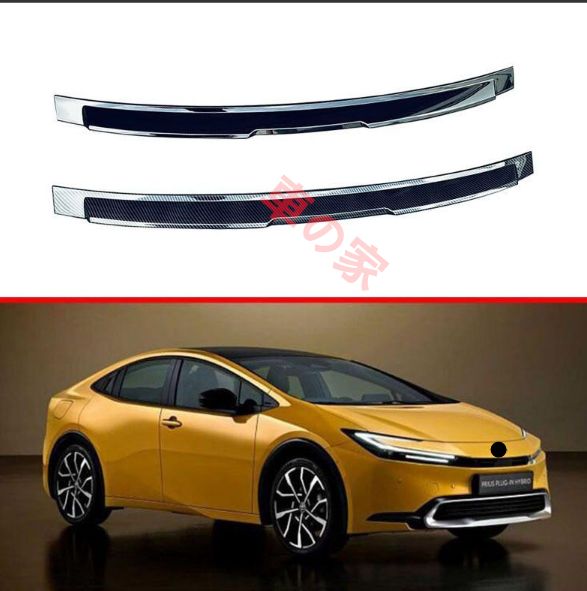 23年式トヨタ プリウス 60系 リアウィング テールスポイラー スポーティー ドレスアップ用 スチールブラック カーボン柄