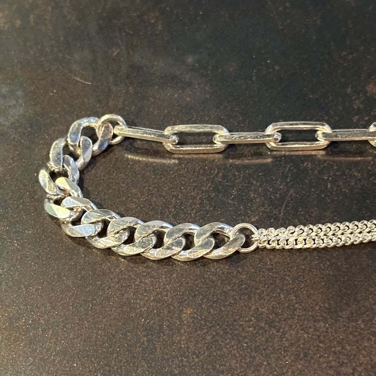 SILVER925 TRIPLE CHAIN DESIGN BRACELET/シルバー/ブレスレット