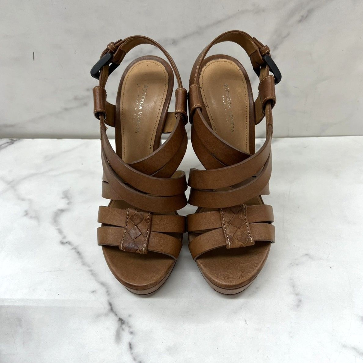 BOTTEGA VENETA ボッテガヴェネタ ウエッジソールサンダル レザー ブラウン系 351 2