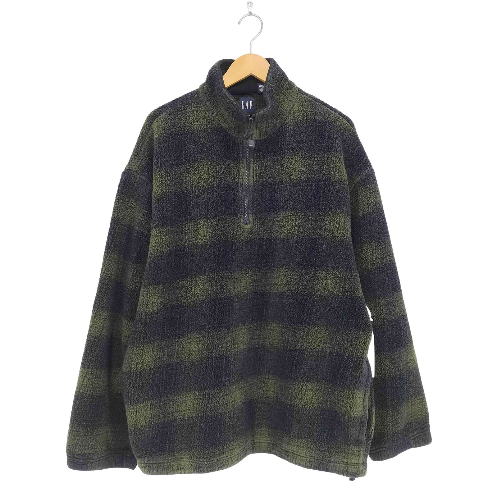 2000年製 00s OLD GAP 10ボタン ウールピーコート L 状態良 ギャップ Gap 00S OLD オンブレチェック ビッグサイズハーフ