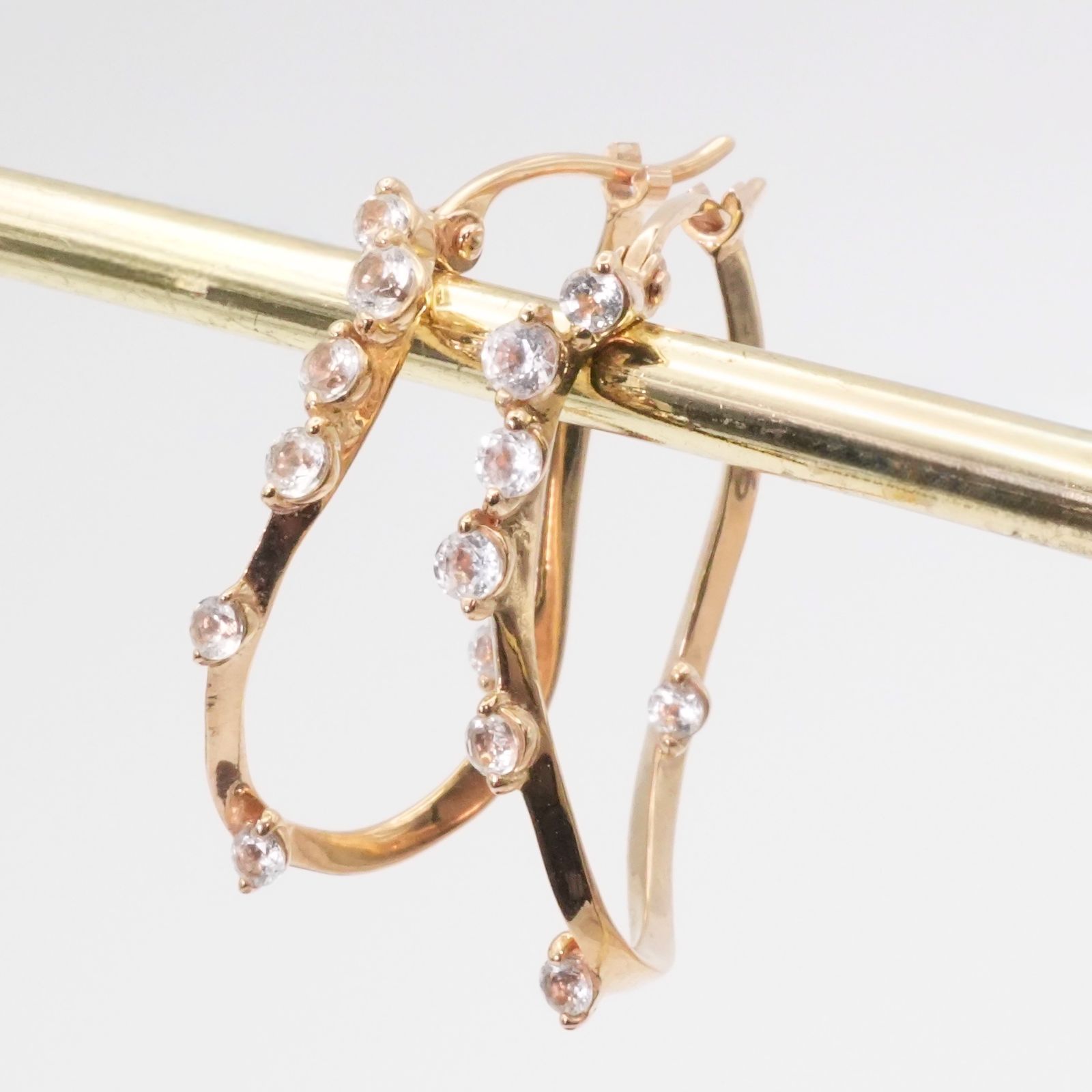 スタージュエリー フープピアス K10×ホワイトトパーズ/24-4647 - メルカリ