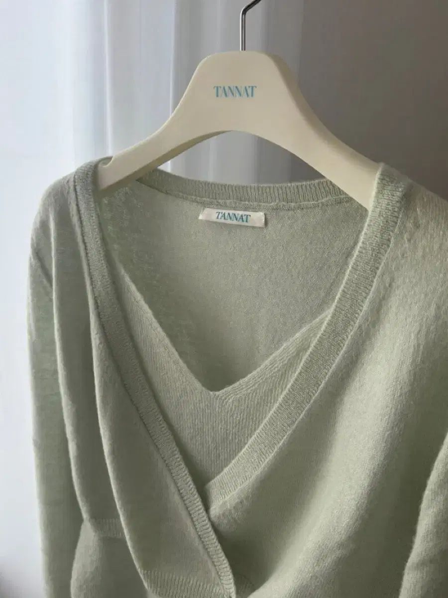 TANNAT リッセ カーディガン ミント lisse sleeve cardigan