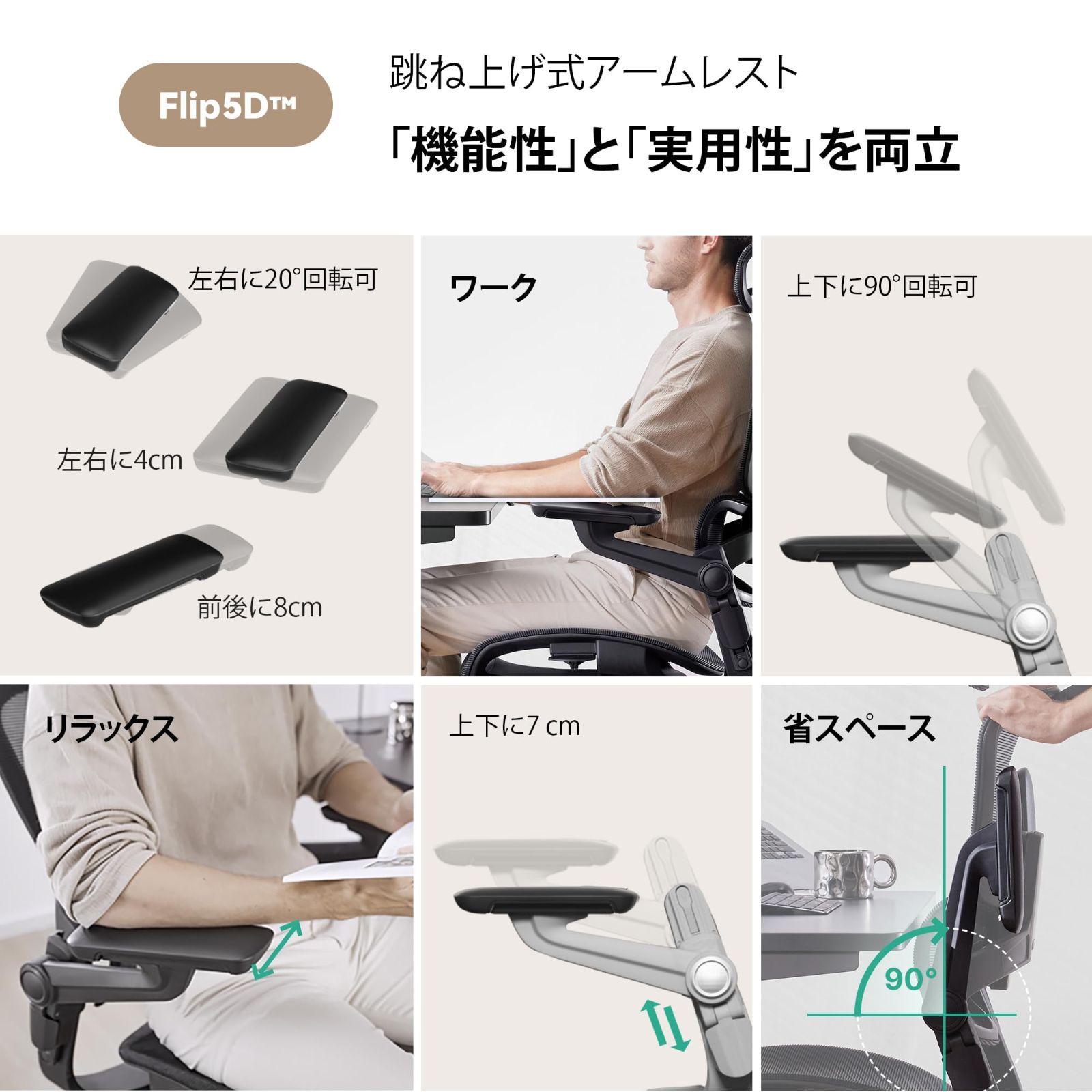 格納式フットレスト 3Dランバーサポート 5D跳ね上げ式