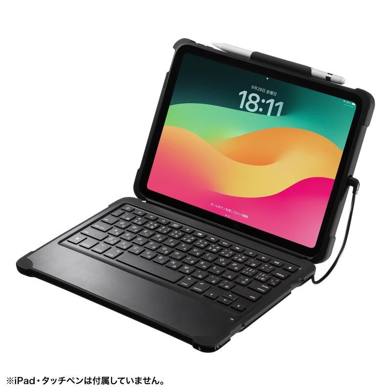 サンワサプライ iPad 第10世代 ケース付きキーボードタイプCケーブル接続 SKB-IP6BK