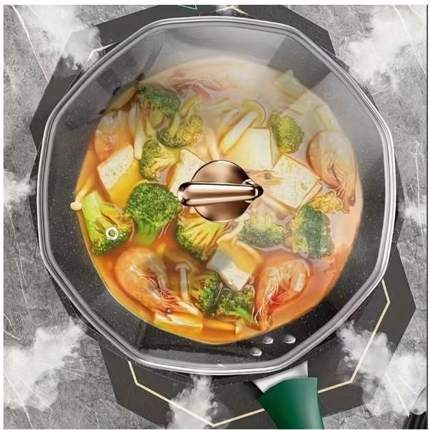 八角型鉄製フライパン くっつかない ガス IH対応 煙少なめ