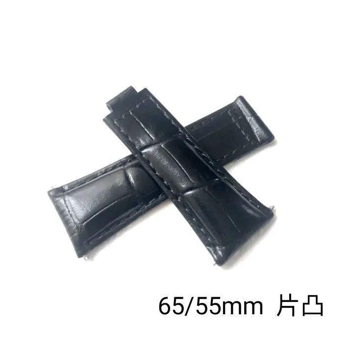 65/55mm 腕時計 イタリアンカーフレザー 革ベルト 20mm ブラック 黒