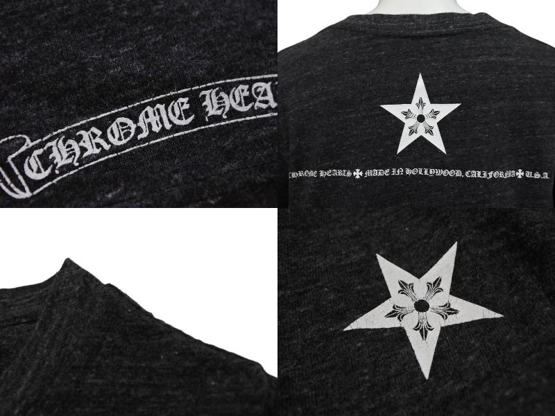 CHROME HEARTS クロムハーツ 半袖Vネック スタープリントTシャツ  