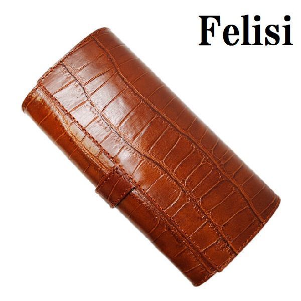 ナム/フェリージ/felisi/長財布/ブラウン/フラップ/美品 フェリージ/felisi/長財布/ブラウン/フラップ/美品