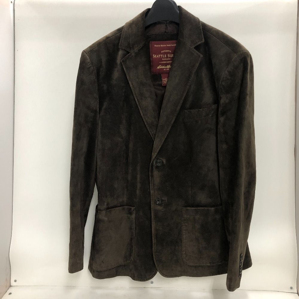 Eddie Bauer　レザージャケット　シングル　黒　L 豚革 Eddie Bauer エディーバウアー レザージャケット 黒 TXL