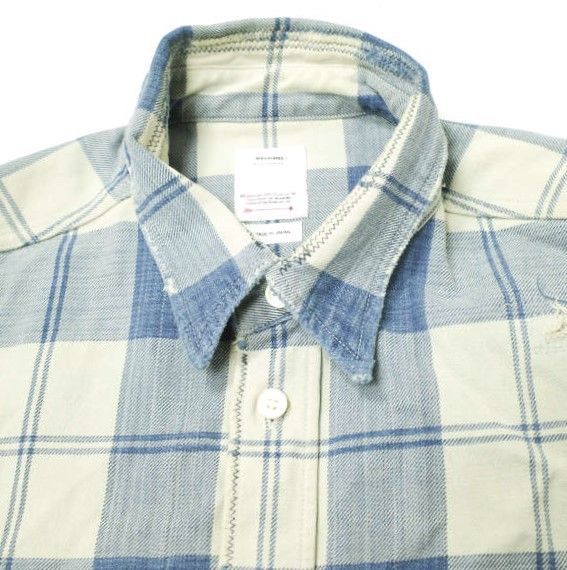 visvim ビズビム 21SS 日本製 LUMBER CHECK L/S CRASH クラッシュ加工チェックシャツ 0121105011007 2  Blue/Ivory 長袖 ランバー トップス g15274