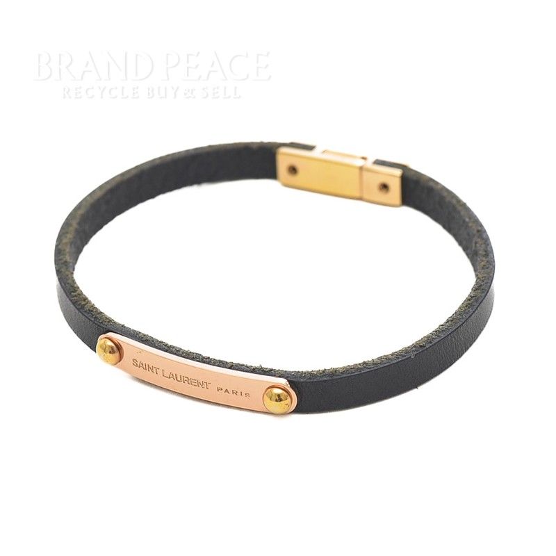 サンローランバングルピンクゴールドアクセサリーレザーブレスレット
