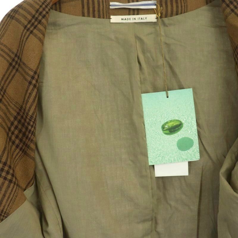 クリスタセヤ CristaSeya 23SS LINEN COLLARLESS CROPPED JACKET  