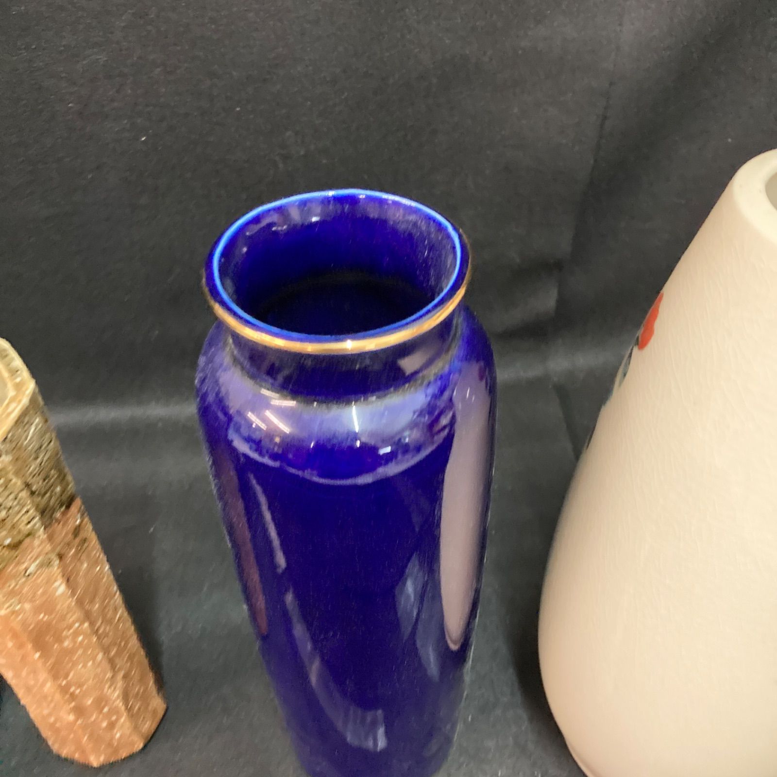 青紫色 陶器 花瓶 高さ21cm 【公式通販】