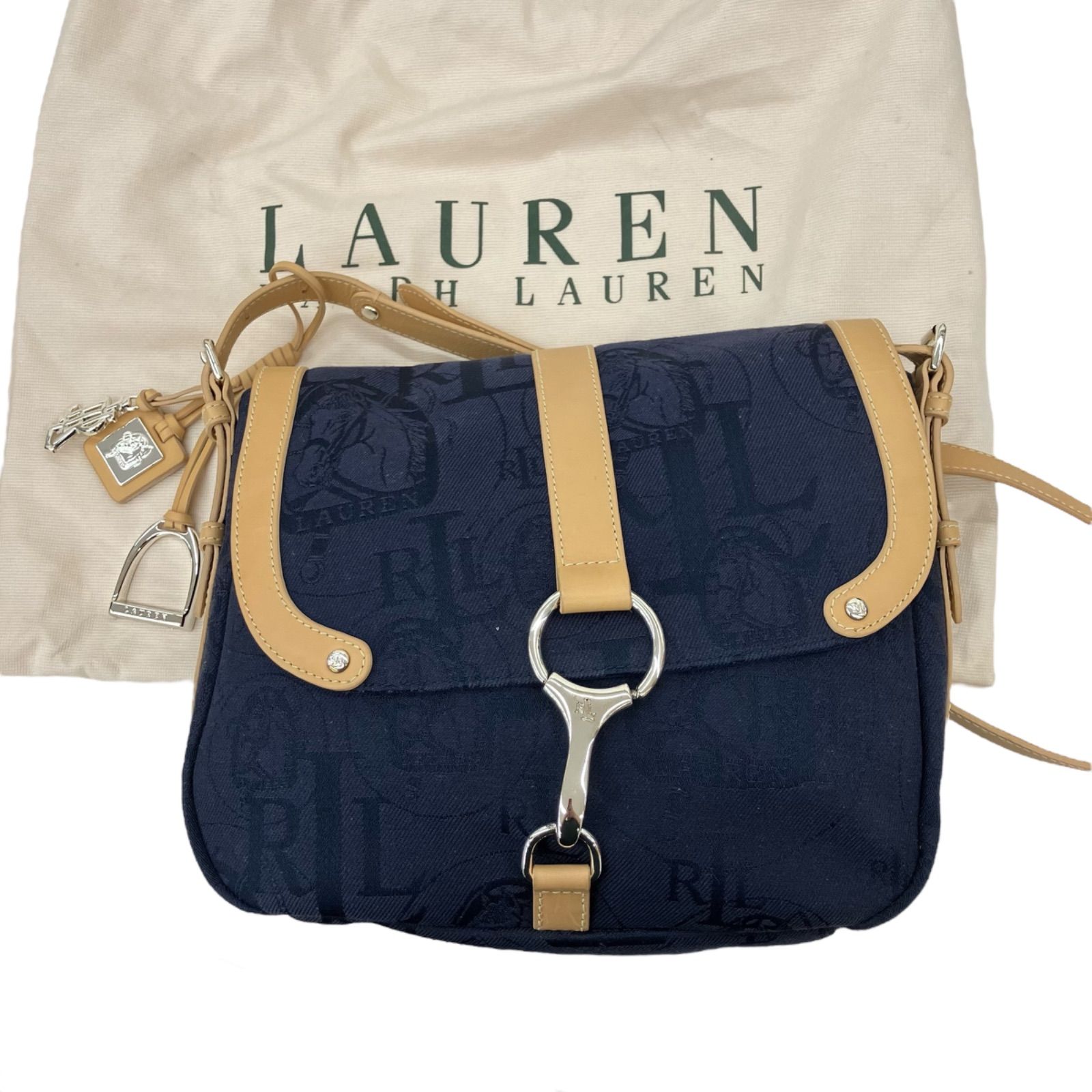 186005  【LAUREN Ralph Lauren 】ラルフローレン　ショルダーバッグ チャーム付き