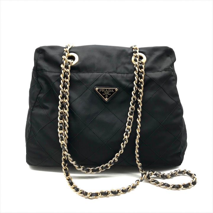 プラダ ショルダーバッグ 三角ロゴ キルティング チェーン テスート