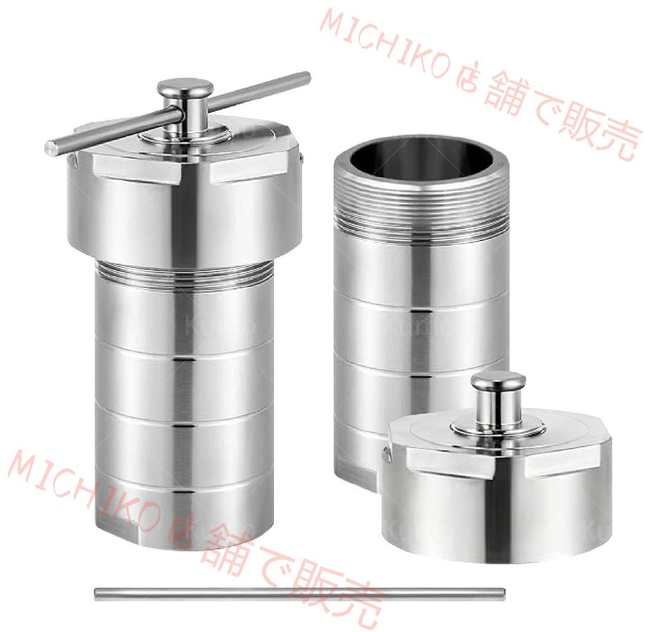 高圧反応器 100ml 小型オートクレーブ 小型水熱合成オートクレーブ 水熱合成リアクター SUS304ステンレス鋼 PTFE内殻 強酸|強アルカリ|不溶物など溶解用 水熱合成反応装置用