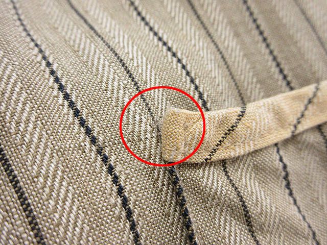 フランクリーダー FRANK LEDER ノーカラーストライプリネンシャツ XS  