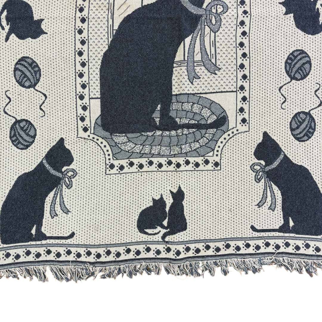 vintageラグ カーペット キャット リボン シルエット 1814