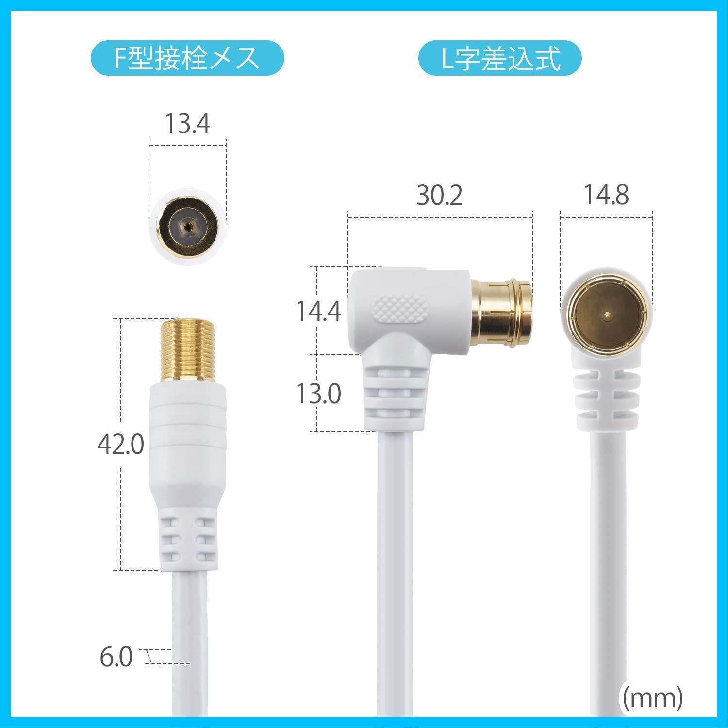 迅速発送】ホーリック アンテナ延長ケーブル テレビ用 1m 【4K8K放送