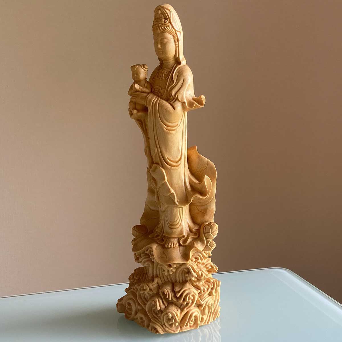 慈母観音 高さ22cm 仏像 家内安全 子授け 無病息災 安産祈願 慈母観音 高さ22cm 仏像 家内安全 子授け 無病息災 安産祈願