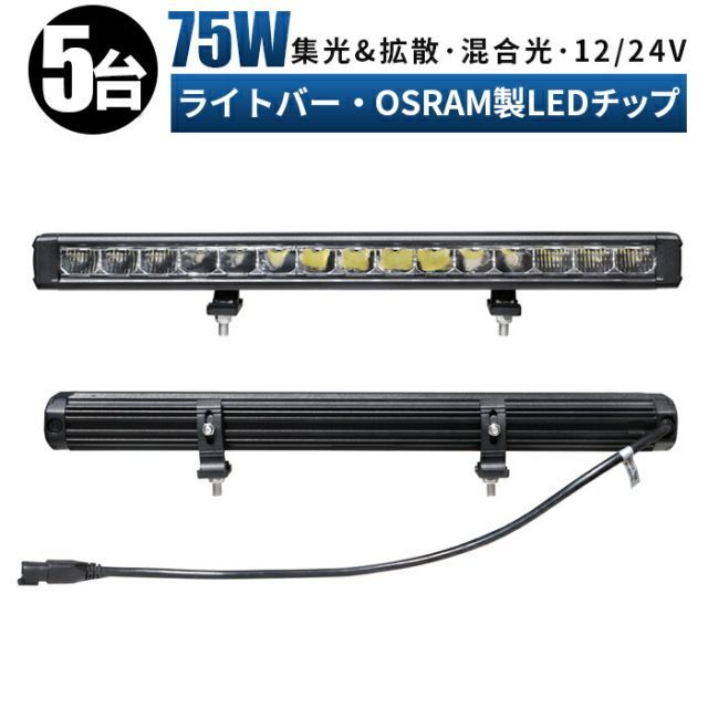 【5台】LED ワークライト 投光器  12v 24v 75w  船舶 各種作業車対応 作業灯/投光器   led作業灯 防水 led作業灯 24v msm-b1145 作業灯