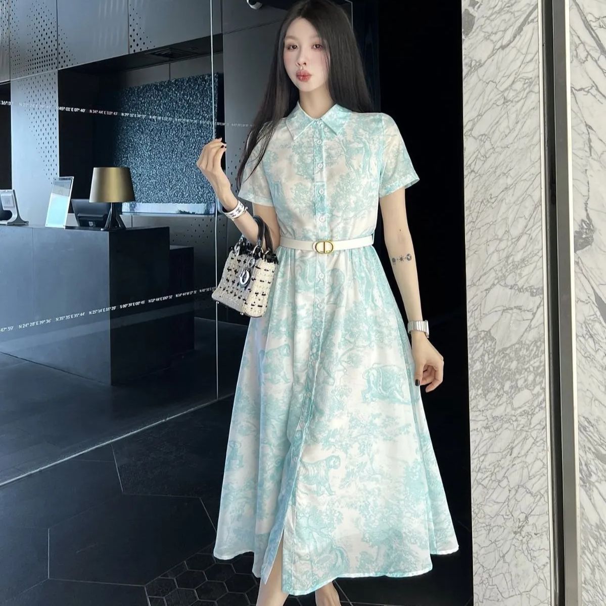 Diorディオール/ジャングルプリント、ワンピース【ベルト付き】 - メルカリ