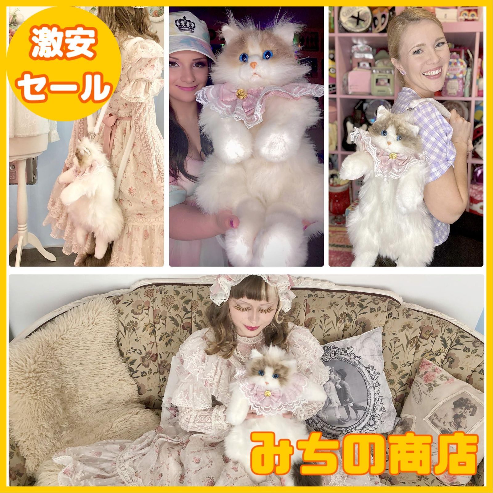 数量限定】Chongker ハンドメイド リアルな猫型リュック 猫の