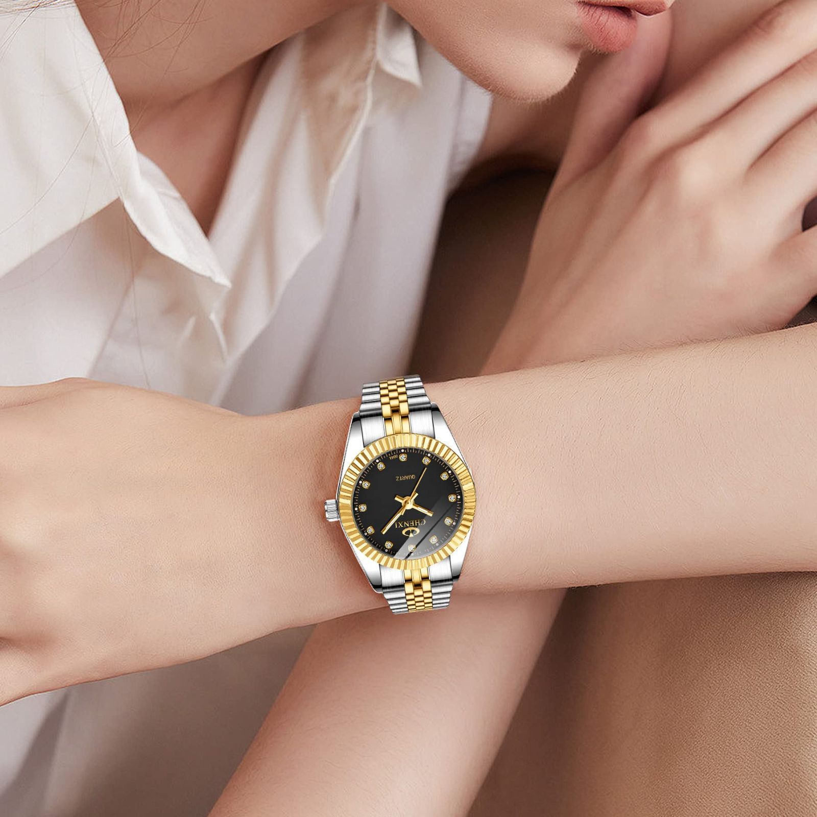 人気商品】ゴールド 腕時計 超薄型 腕時計 時計 シンプル 防水 女性用 ...