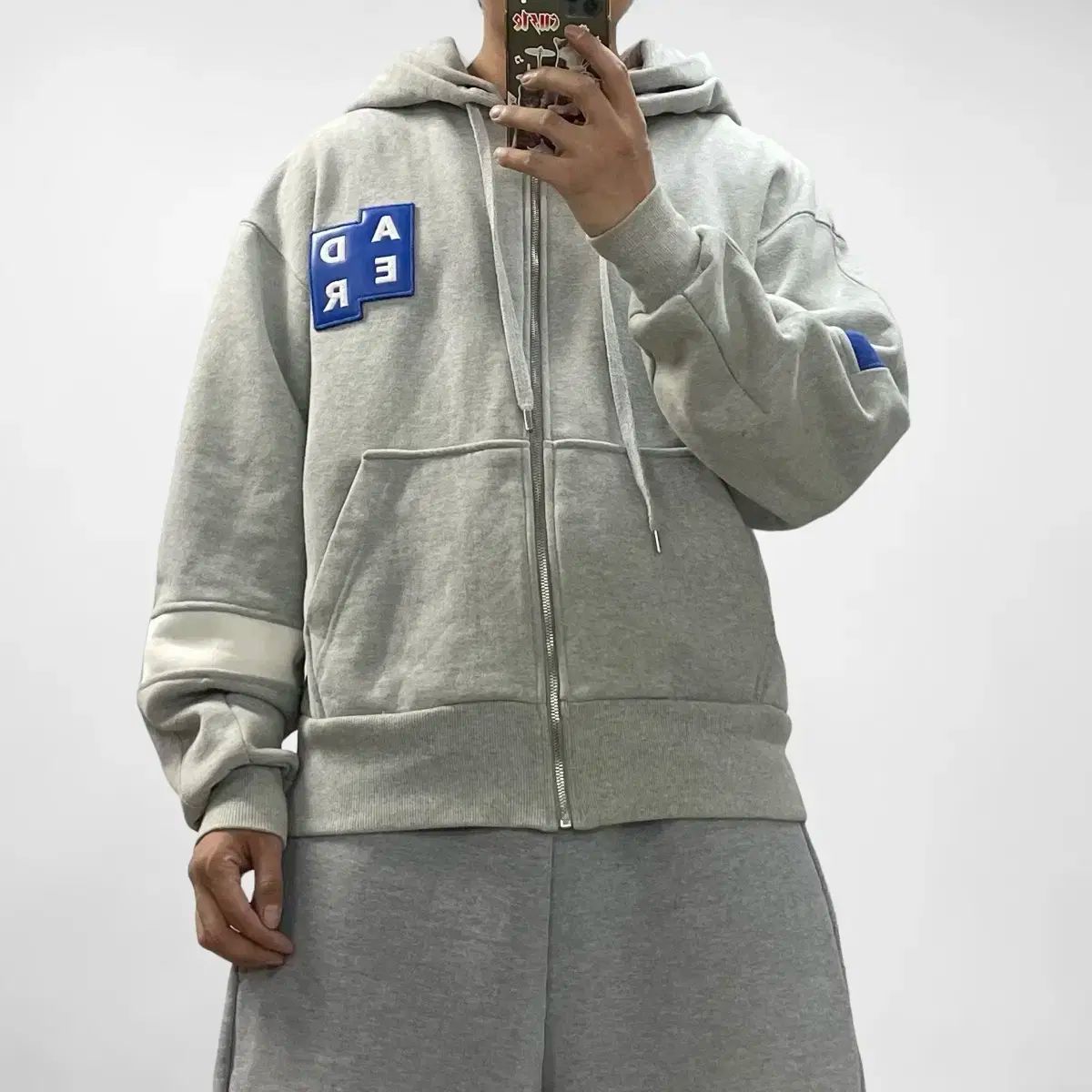 ader error ダブルフードジップパーカー