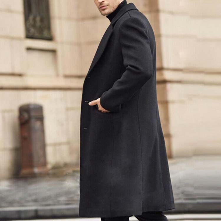 VINTAGE ビンテージ WOOL ウール 黒 チェスターコート ロングコート コート メンズ チェスターコート ビジネス 黒 ロングコート