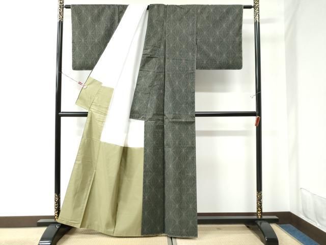 平和屋着物●本場大島紬　9マルキ　麻の葉文様　正絹　逸品　未使用　CAAU2903yc 平和屋着物○本場大島紬 9マルキ 麻の葉文様 正絹 逸品 未使用