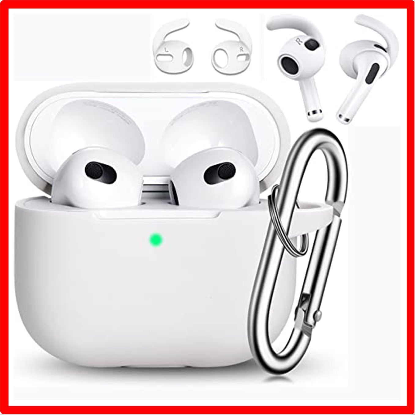 AooCare AirPods Pro ケース イヤーフック付き カラビナ② - スマホ