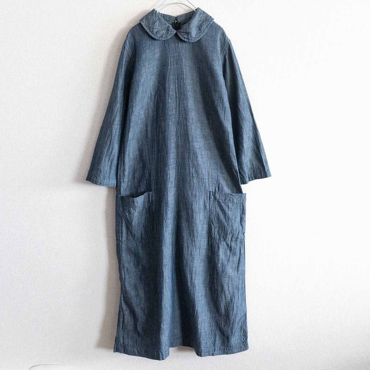 美品】COMME des GARCONS 【丸襟 デニム ワンピース 】S コムコム