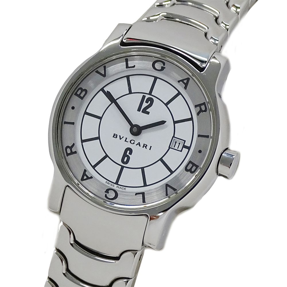 BVLGARI ブルガリソロテンポ　メンズ　ST 35 S トケマー:BVLGARI ブルガリ ソロテンポ ST35S 白文字盤 SSブレスレット