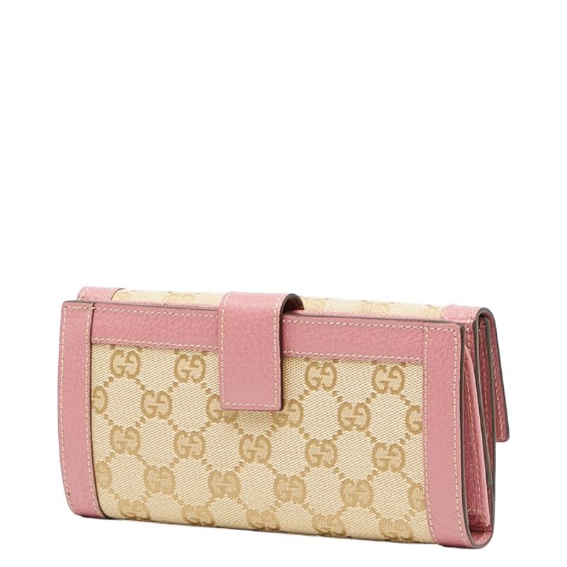 グッチ GGキャンバス 153211 ベージュ ピンク キャンバス レザー レディース GUCCI 227-33997