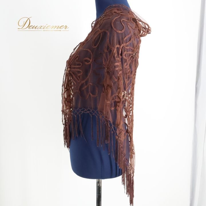 シージョ　フラメンコ衣装　総レース　花柄　ピキージョ　ベリーダンス フラメンコ 衣装 シージョ ピキージョ 小物 ブラウン系 茶色 花柄 ラメ