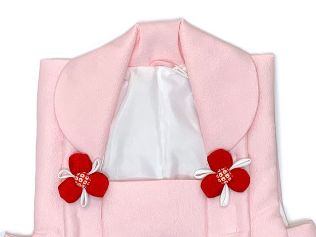 七五三 三歳 女の子 被布セット 被布コート 草履 巾着 足袋 4点コーデセット ピンク 花手鞠 HHFb 03 set 01