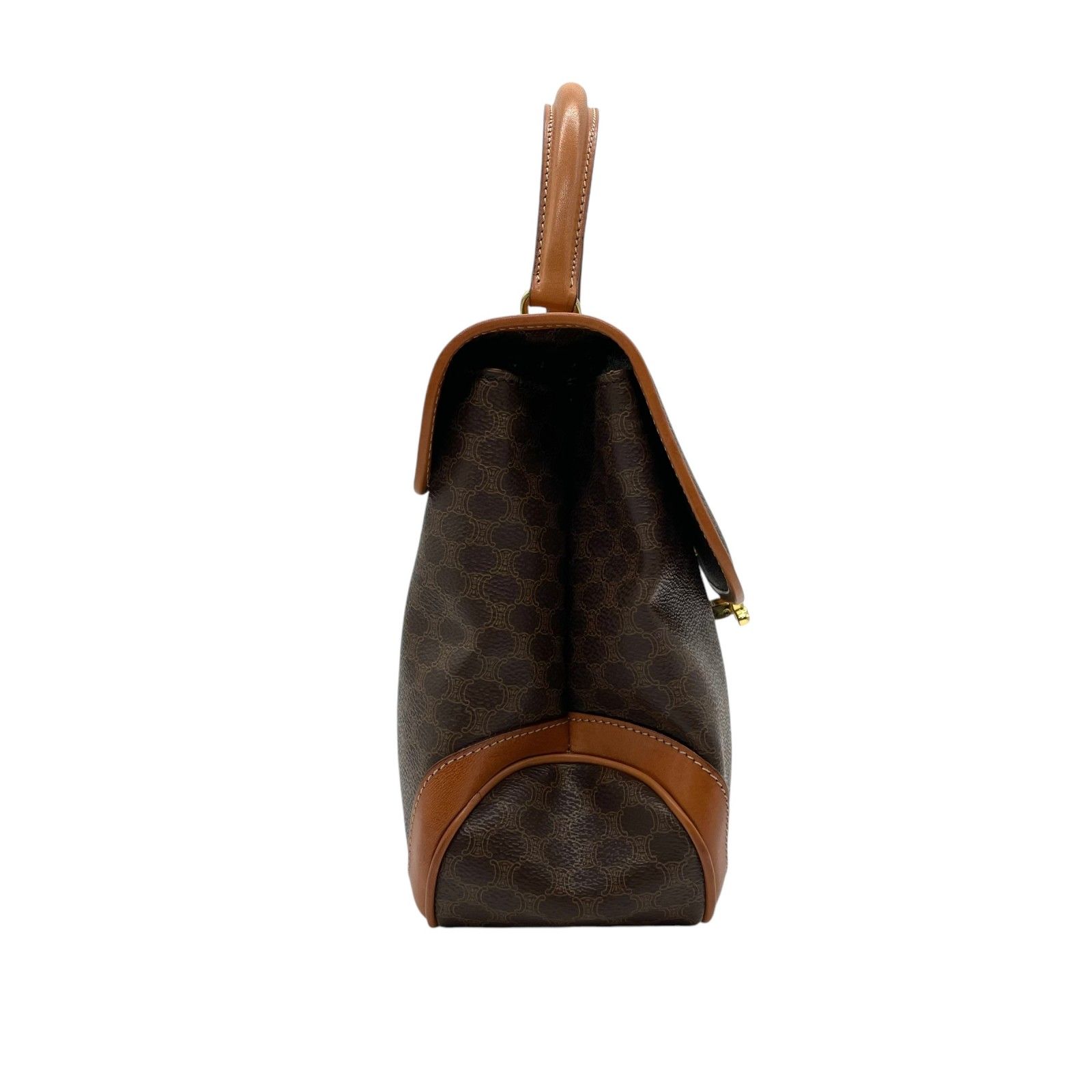 CELINE セリーヌ ハンドバッグ マカダム柄 ガンチーニ ゴールド金具 CELINE マカダム ガンチーニベージュ ショルダーバック ゴールド