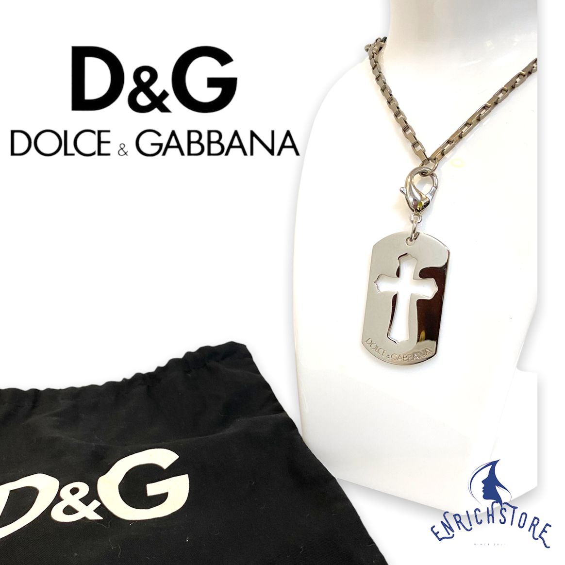 DOLCE&GABBANA✨ロゴプレート✨ネックレス✨美品✨ - メルカリ